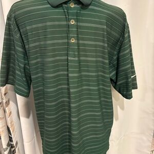Nike Green Striped Polo Shirt